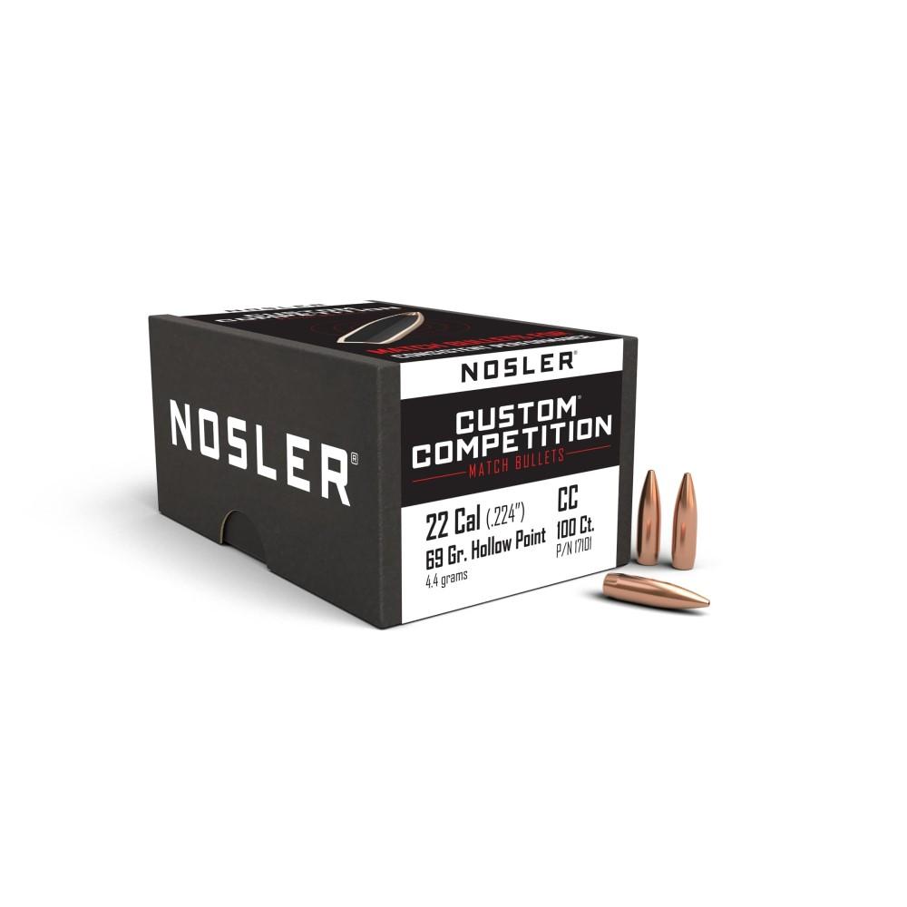 Nosler Bullets Inc. Nosler Custom Competition Rifle Bullets .22 cal .224" 69 gr HPBT 100/ct