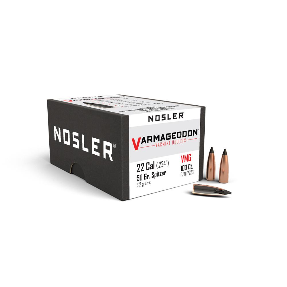 Nosler Bullets Inc. Nosler VarMageddon Rifle Bullets .22 Cal .224" 50 gr FB-TIPPED 100/ct