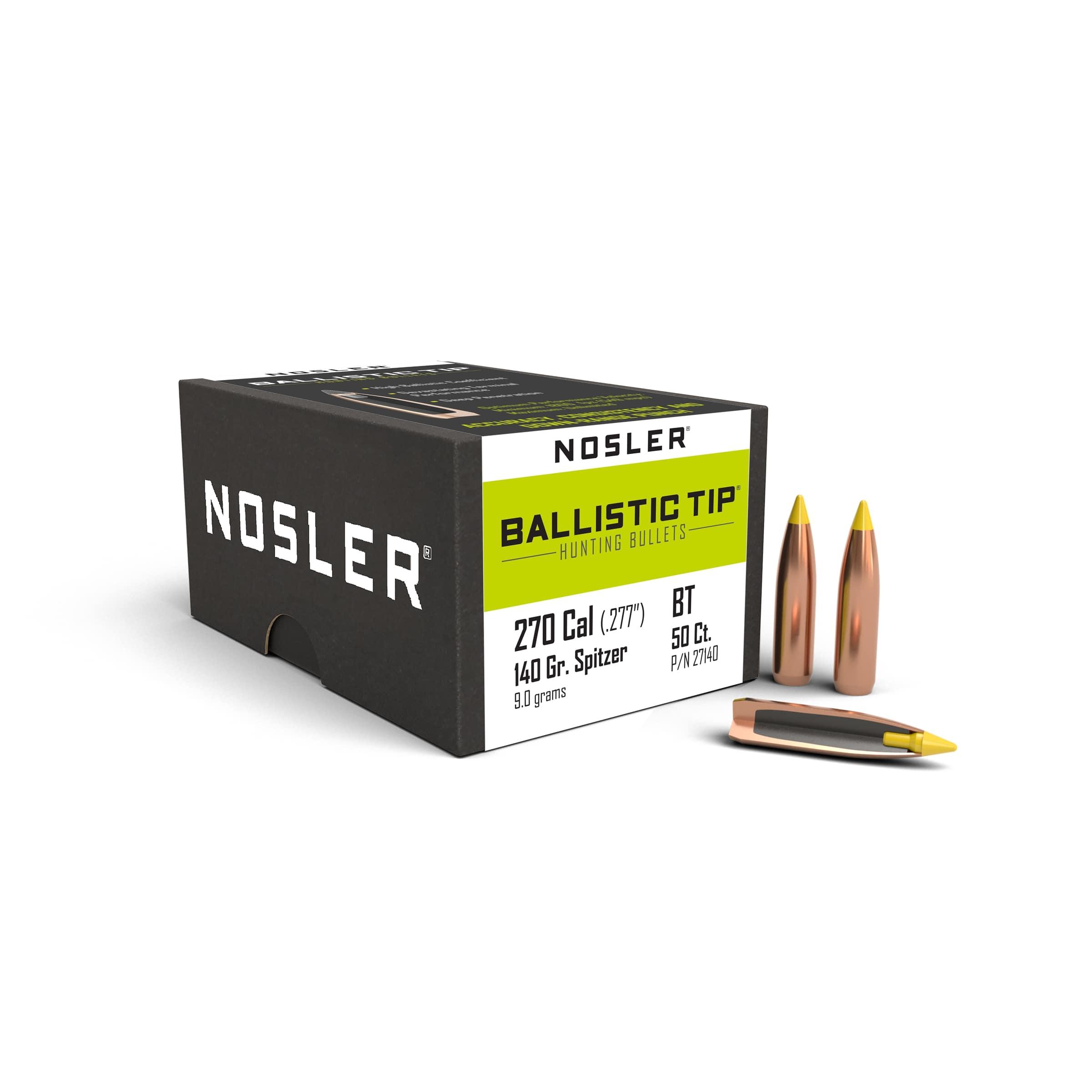 Nosler Bullets Inc. Nosler Ballistic Tip Hunting Rifle Bullets .270 cal .277" 140 gr SBT-BTIP 50/ct