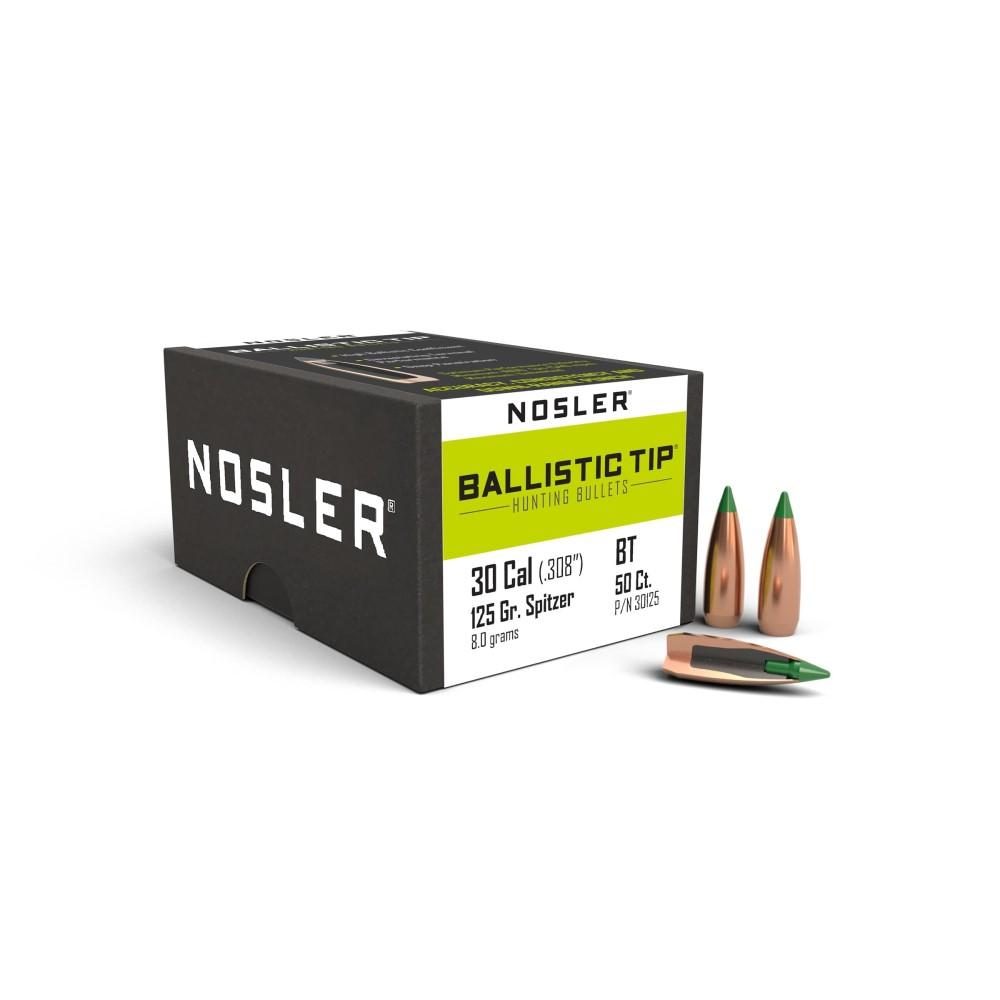 Nosler Bullets Inc. Nosler Ballistic Tip Hunting Rifle Bullets .30 cal .308" 125 gr SBT-BTIP 50/ct