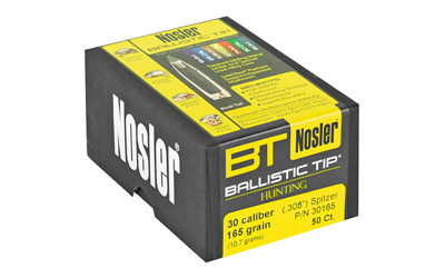 Nosler Ballistic Tip Hunting Rifle Bullets .30 cal .308" 165 gr SBT-BTIP 50/ct Nosler Ballistic Tip Hunting Rifle Bullets .30 cal .308" 165 gr SBT-BTIP 50/ct