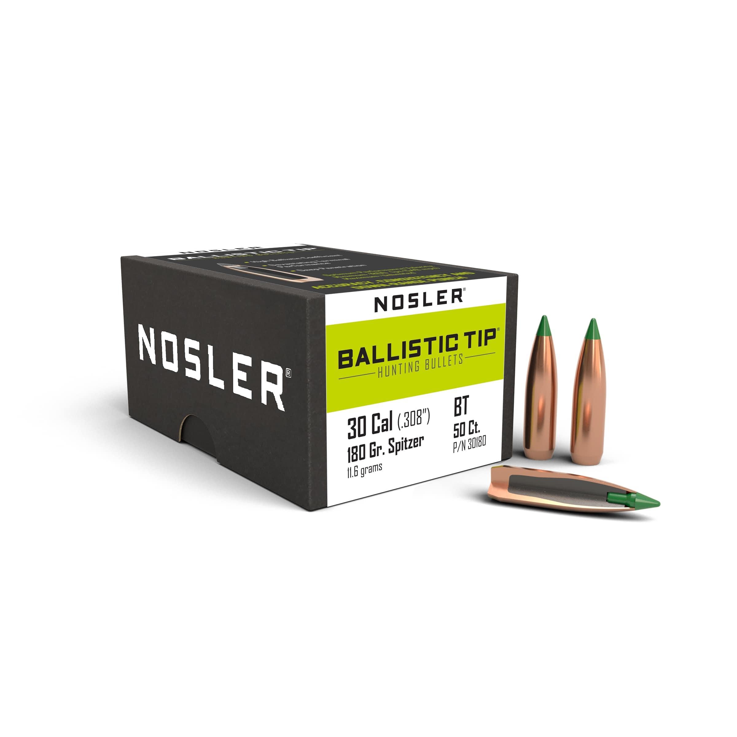 Nosler Bullets Inc. Nosler Ballistic Tip Hunting Rifle Bullets .30 cal .308" 180 gr SBT-BTIP 50/ct