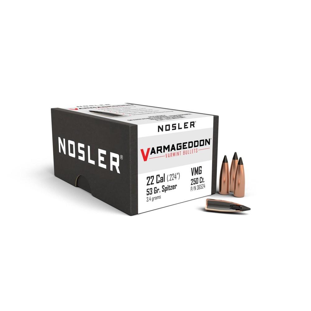 Nosler Bullets Inc. Nosler Varmageddon Rifle Bullets .22 cal .224" 53 gr FB-TIPPED 250/ct