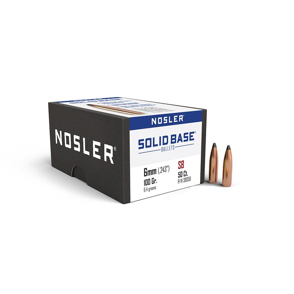 Nosler Bullets Inc. Nosler Solid Base Rifle Bullets 6mm .243" 100 gr 50/ct