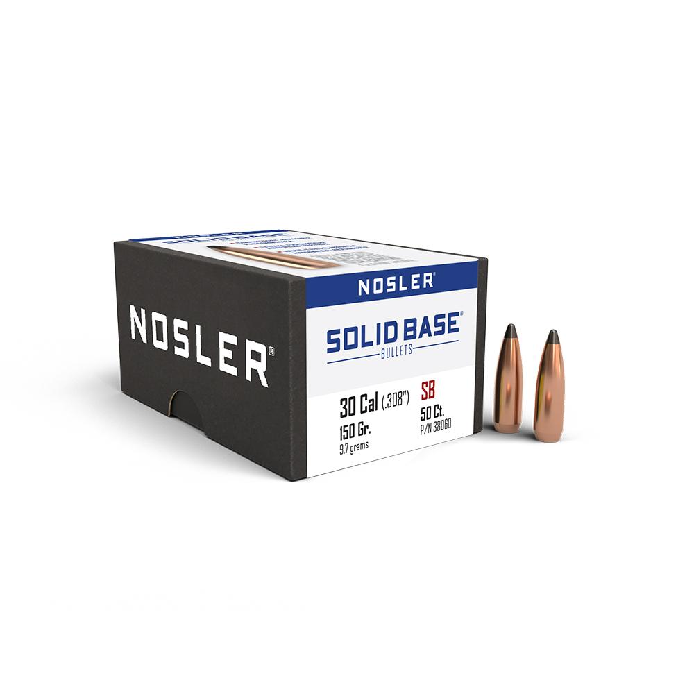 Nosler Bullets Inc. Nosler Solid Base Rifle Bullets .30 Cal .308" 150 gr 50/ct