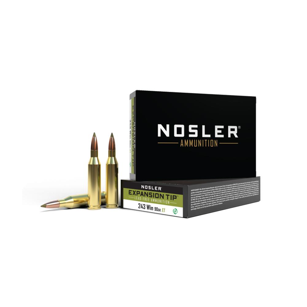 Nosler Bullets Inc. Nosler E-Tip Rifle Ammunition .243 Win 90gr ET 3050 fps 20/ct