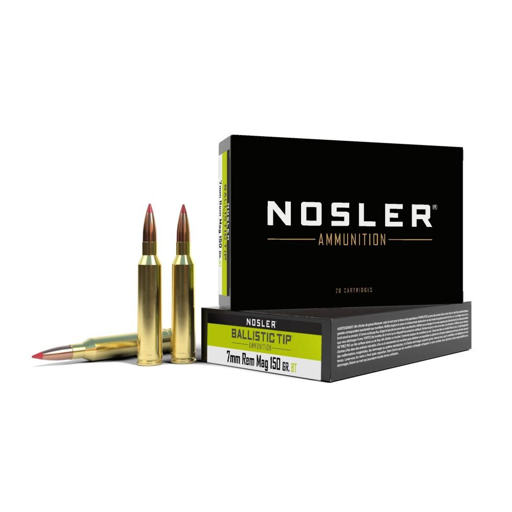 Nosler Bullets Inc. Nosler Ballistic Tip Rifle Ammunition 7mm Rem Mag 150gr PT 3050 fps 20/ct