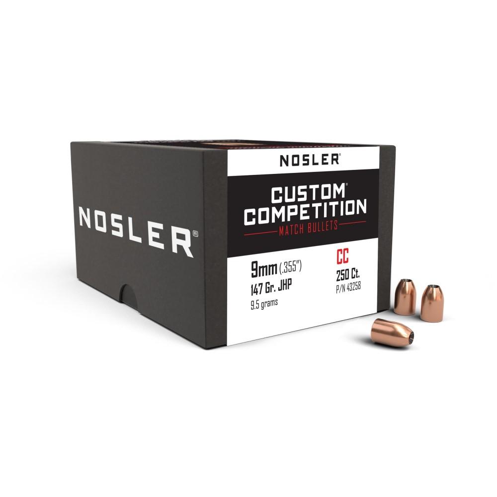 Nosler Bullets Inc. Nosler Sporting Handgun Pistol Bullets 9mm .355" 147gr JHP 250/ct