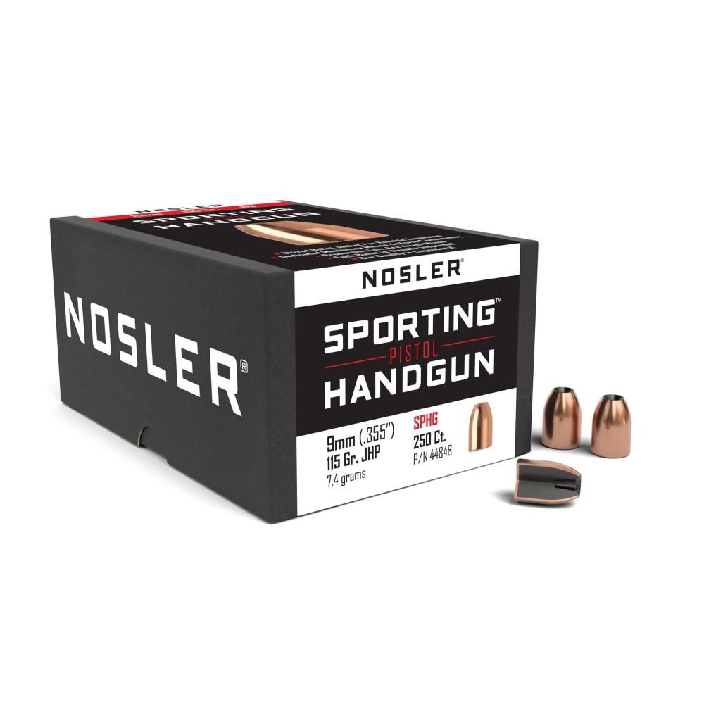 Nosler Bullets Inc. Nosler Sporting Handgun Pistol Bullets .355 cal .355" 115 gr JHP 250/ct