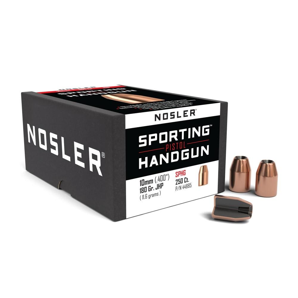 Nosler Bullets Inc. Nosler Sporting Handgun Pistol Bullets 10mm .400" 180 gr JHP 250/ct