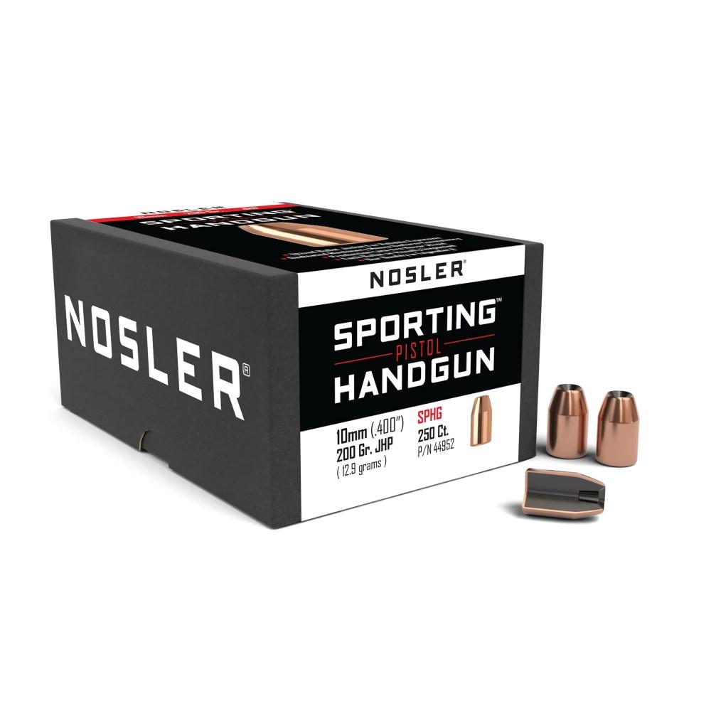 Nosler Bullets Inc. Nosler Sporting Handgun Pistol Bullets 10mm .400" 200 gr JHP 250/ct