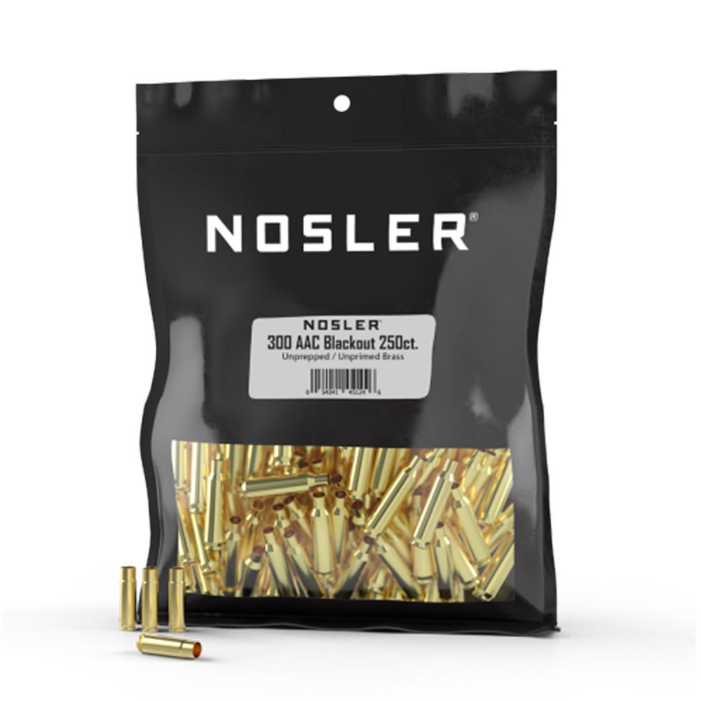 Nosler Bullets Inc. Nosler Unprimed Unprepped Brass Rifle Cartridge Cases .300 AAC Blackout 250/ct (BULK)