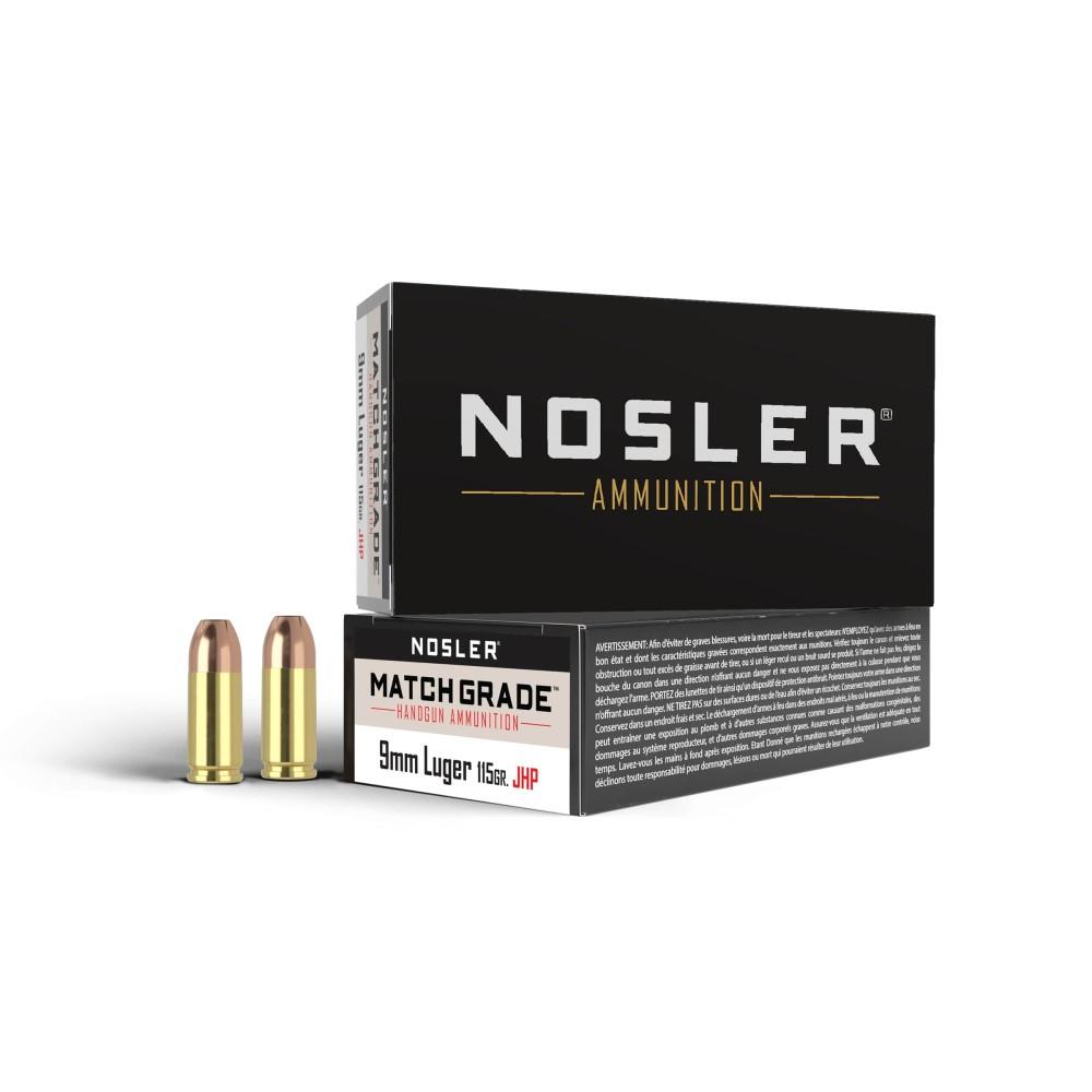 Nosler Bullets Inc. Nosler ASP Handgun Ammunition 9mm Luger 115 gr JHP 1170 fps 50/ct