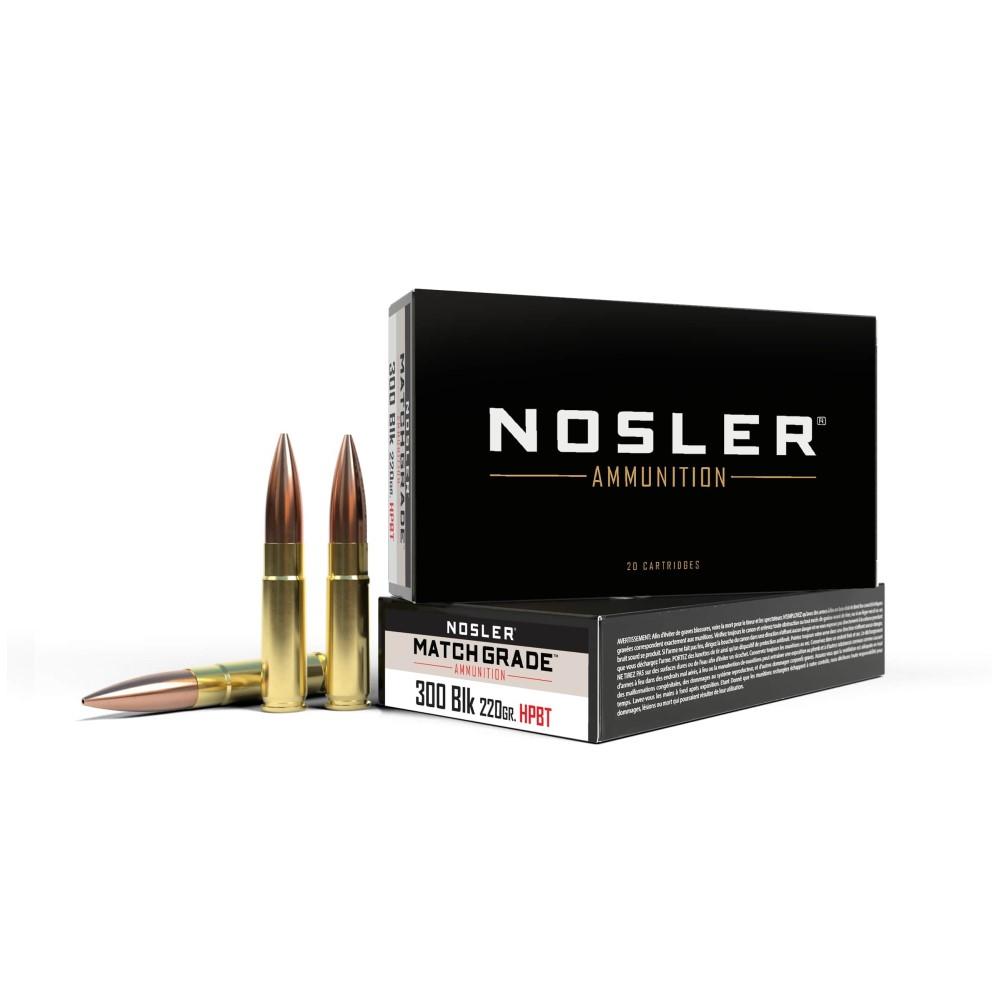 Nosler Bullets Inc. Nosler Match Grade Suppressor Ready Subsonic Rifle Ammunition 300 Blackout 220gr 1020 fps