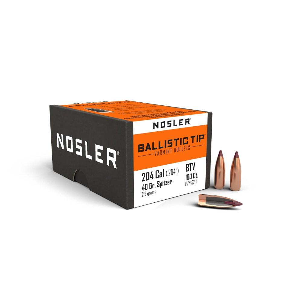 Nosler Bullets Inc. Nosler Ballistic Tip Varmint Rifle Bullets .204 cal .204" 40 gr SPITZ 100/ct
