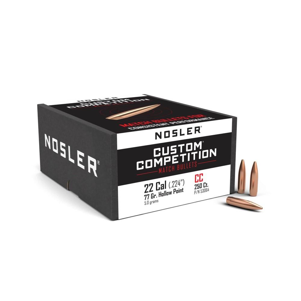 Nosler Bullets Inc. Nosler Custom Competition Rifle Bullets .22 cal .224" 77 gr HPBT 250/ct