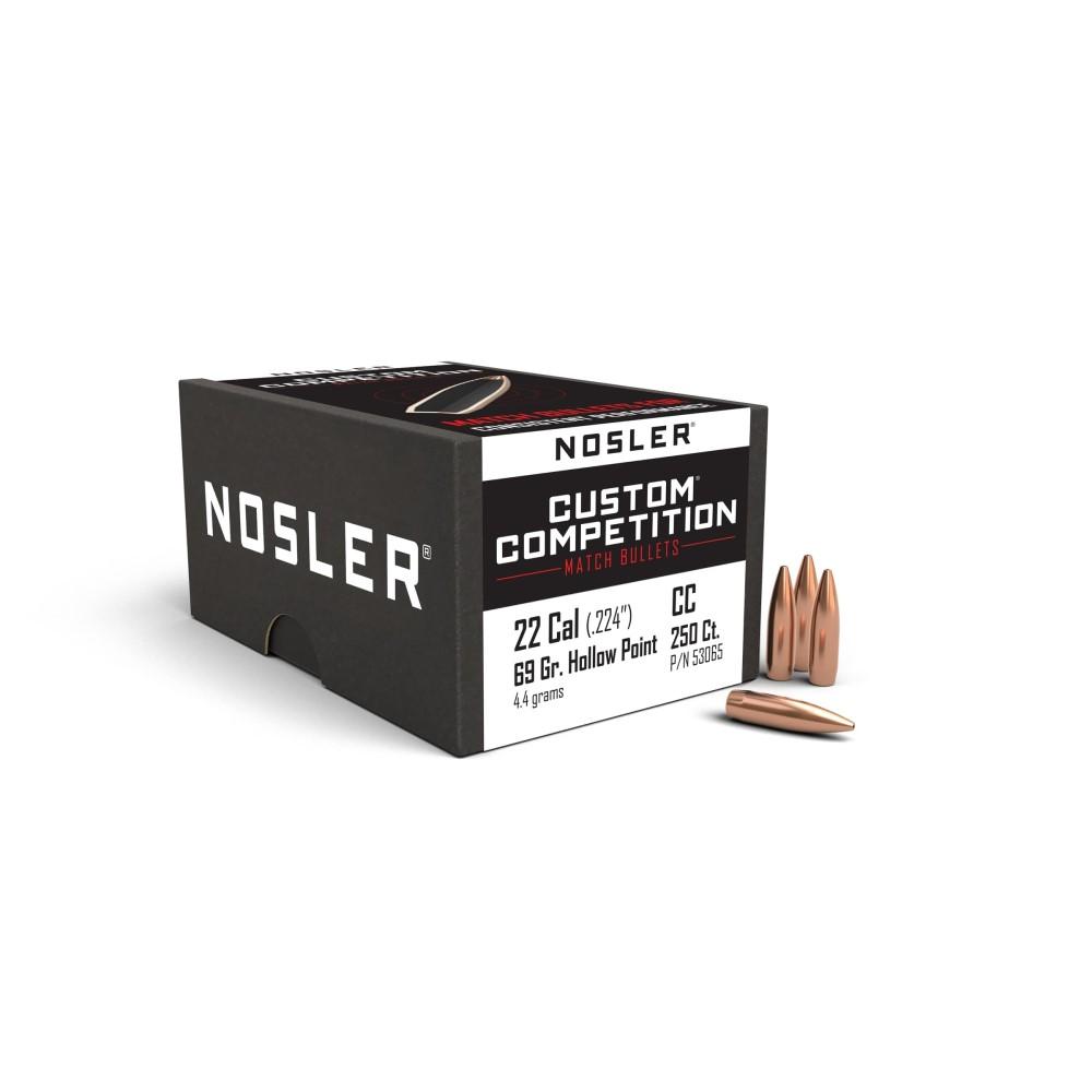 Nosler Bullets Inc. Nosler Custom Competition Rifle Bullets .22 cal .224" 69 gr HPBT 250/ct
