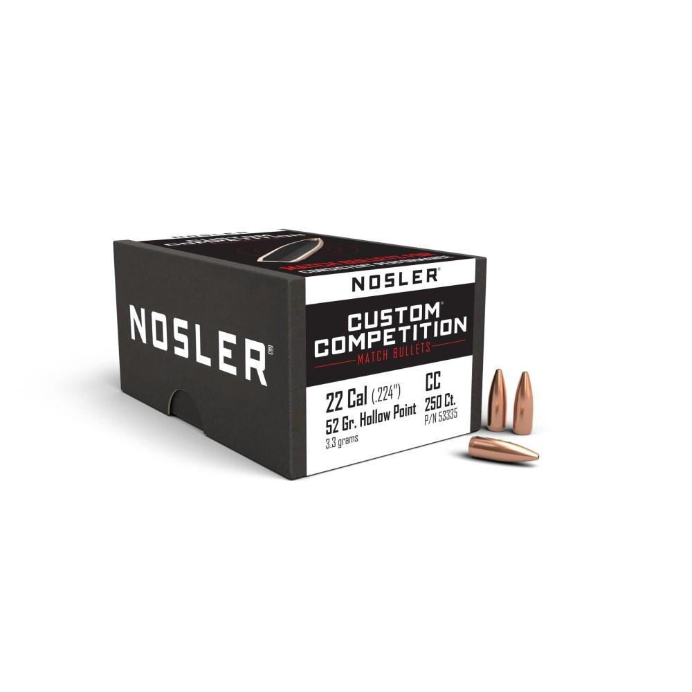 Nosler Bullets Inc. Nosler Custom Competition Rifle Bullets .22 cal .224" 52 gr HPBT 250/ct