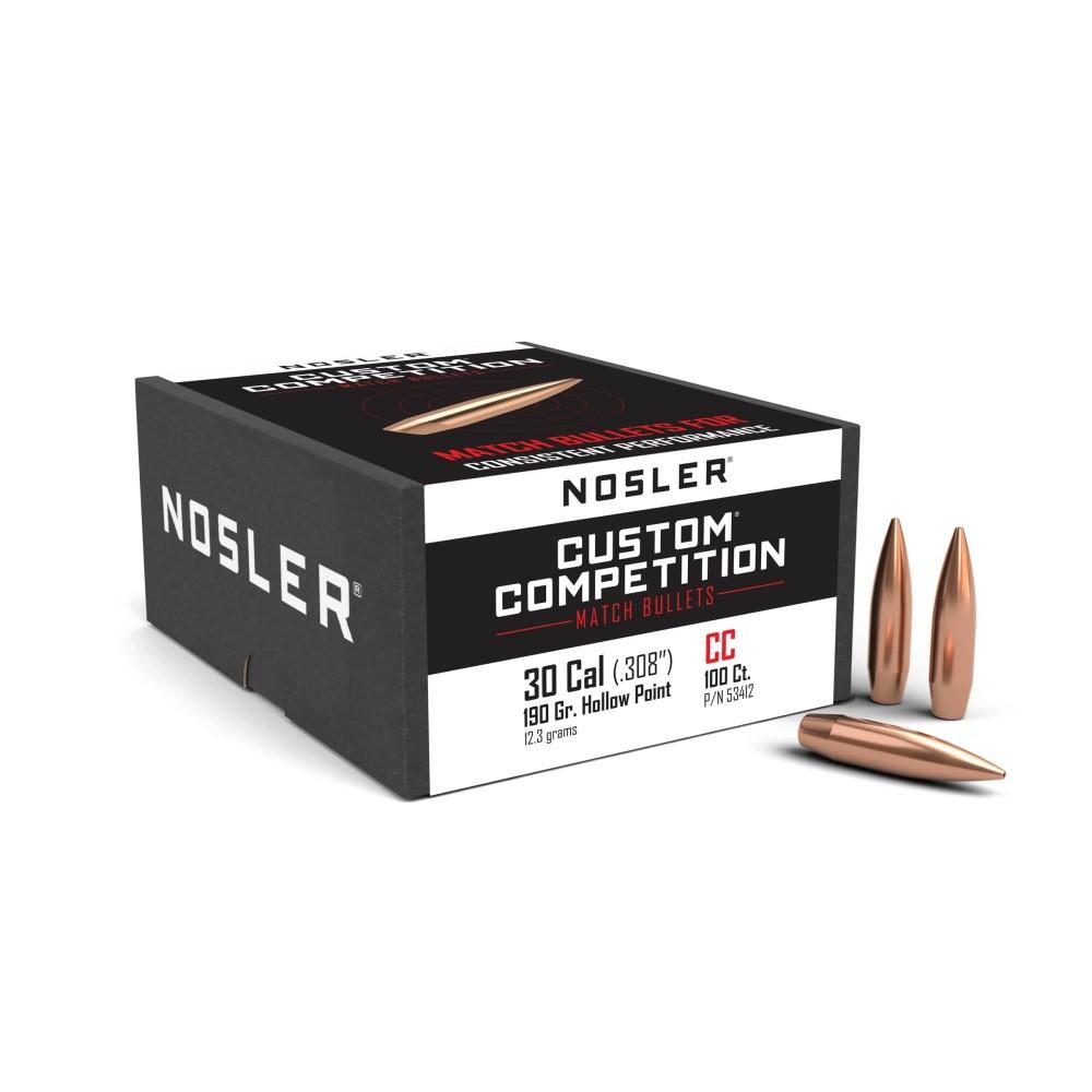 Nosler Bullets Inc. Nosler Custom Competition Rifle Bullets .30 cal .308" 190 gr HPBT 100/ct