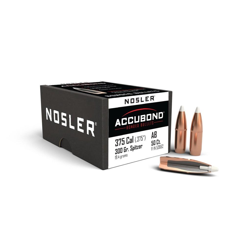Nosler Bullets Inc. Nosler AccuBond Rifle Bullets .375 cal .375" 300 gr SBT-ACB w CANN 50/ct