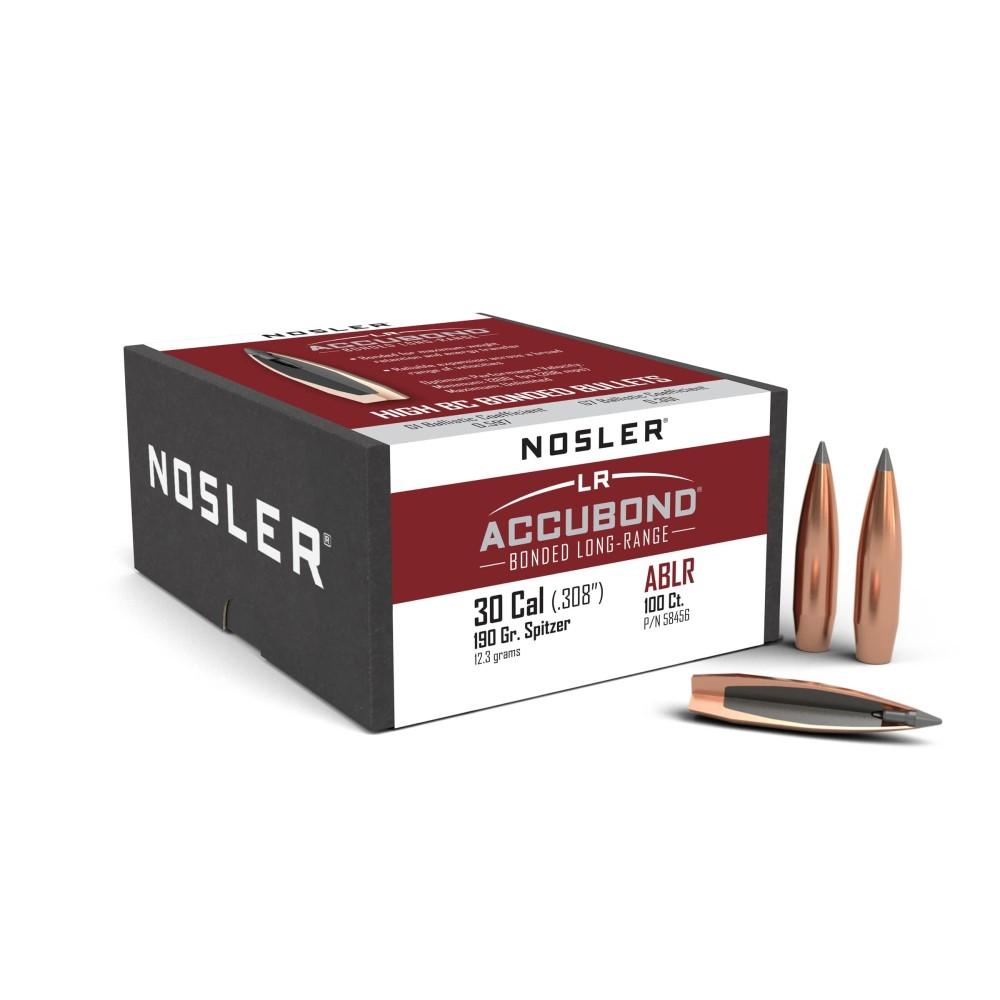 Nosler Bullets Inc. Nosler AccuBond Long Range Rifle Bullets .30 cal .308" 190 gr SPBT-ACB 100/ct