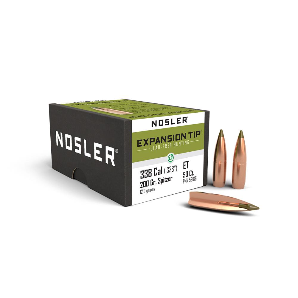 Nosler Bullets Inc. Nosler E-Tip Lead-Free Hunting Rifle Bullets .338 cal .338" 200 gr SPTZ E-TIP 50/ct