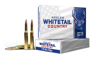 Nosler Whitetail Country Rifle Ammunition .270 Win 130gr SP 3060 fps 20/ct