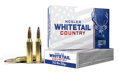 Nosler Whitetail Country Rifle Ammunition .243 Win 100gr SP 20/ct