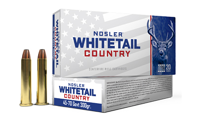 Nosler Whitetail Country Rifle Ammunition 45-70 Govt 300gr LFN 1950 fps 20/ct