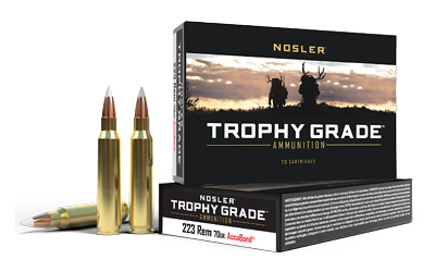 Nosler Trophy Grade Rifle Ammunition .223 Rem 70 gr SP 2750 fps 20/ct
