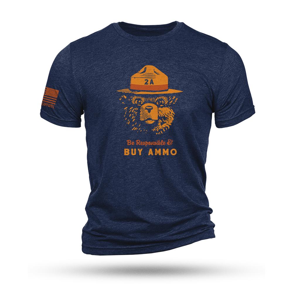 Nine Line Apparel Nine Line 2A Bear Navy Triblend T-Shirt/ Small