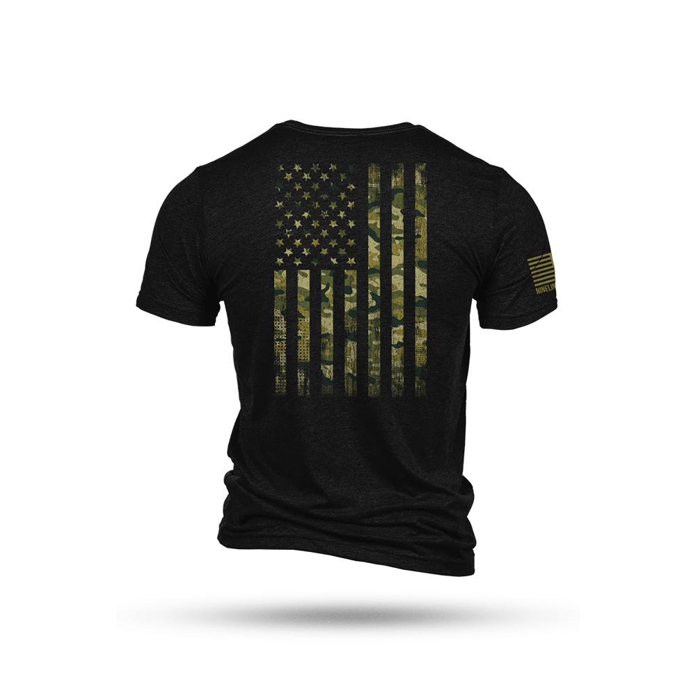 Nine Line Apparel Nine Line American Camo Short Sleeve Shirt Black Triblend XL