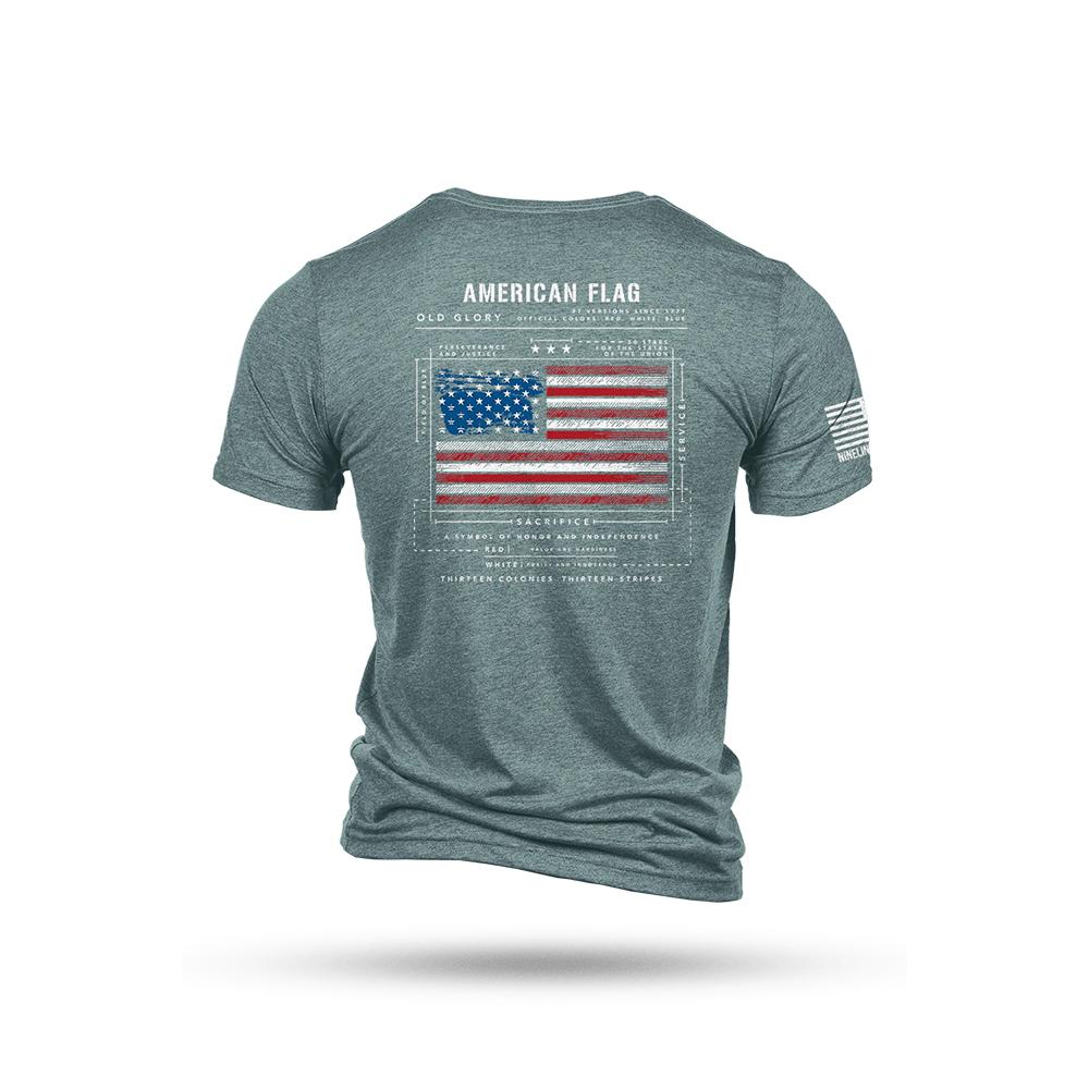 Nine Line Apparel Nine Line American Flag Schematic Short Sleeve Shirt Denim L