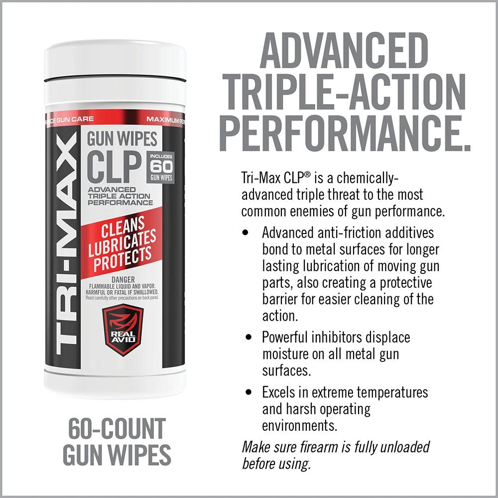 Real Tri-Max CLP Gun Wipes Canister 60/ct Real Tri-Max CLP Gun Wipes Canister 60/ct