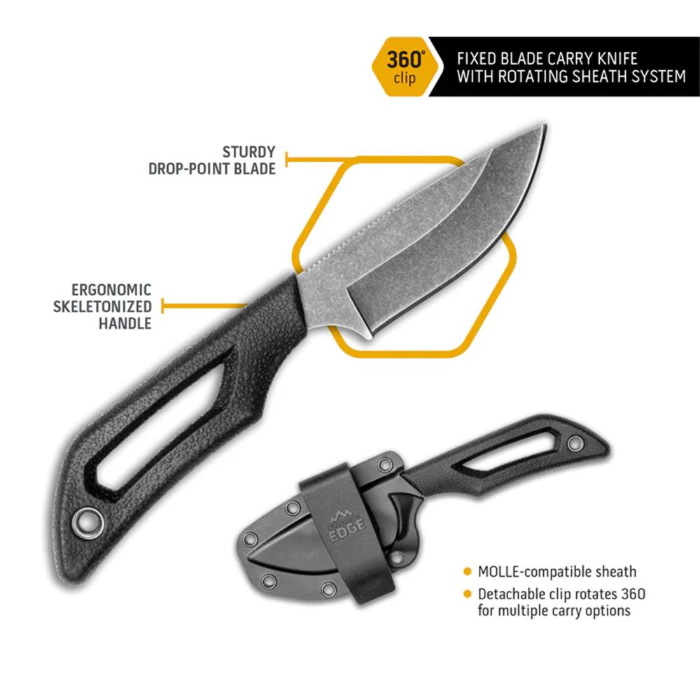 Outdoor Pivot Knife 2-1/2" Drop-Point Blade Black Outdoor Pivot Knife 2-1/2" Drop-Point Blade Black