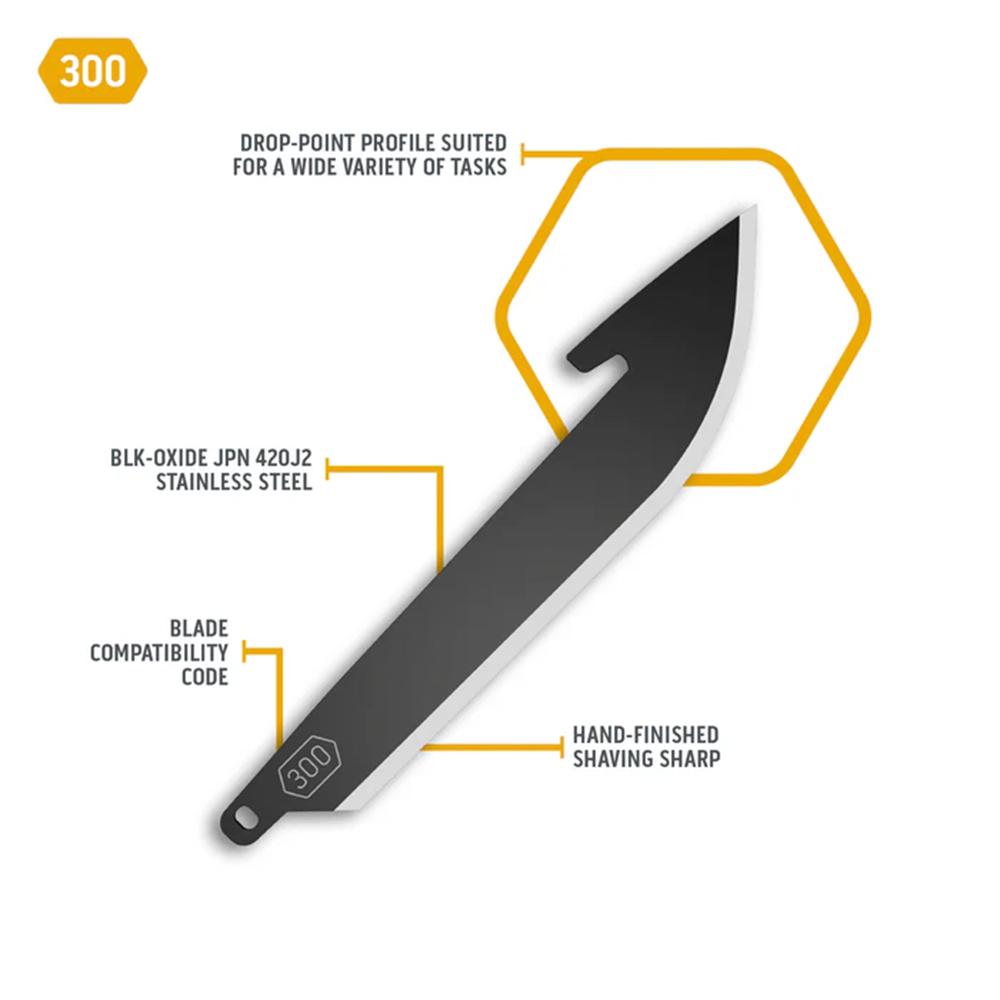 Outdoor 3.0' Drop-Point Blade Pack Black 6 Blades Outdoor 3.0' Drop-Point Blade Pack Black 6 Blades