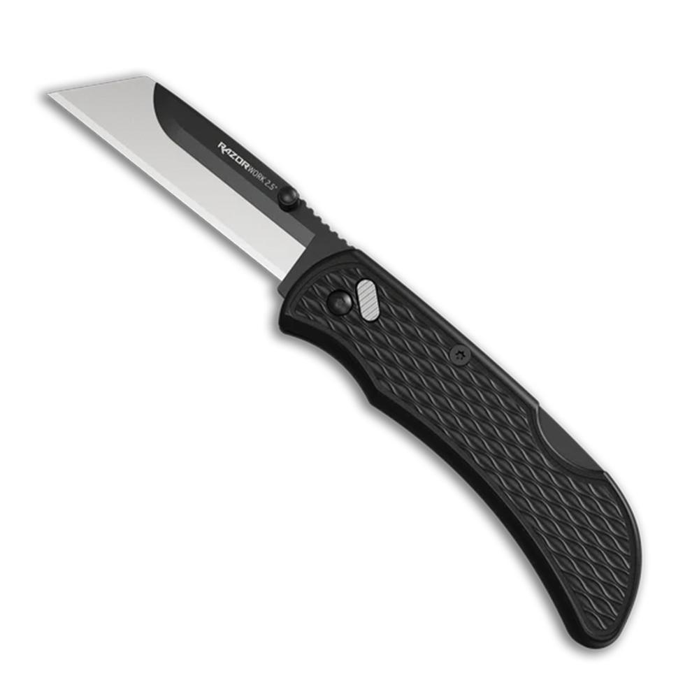Outdoor Edge Outdoor Razor-Work Knife 2-1/2" Blade Black with 2 Utility Blades