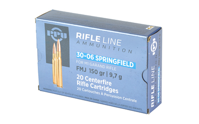 PPU Rifle Ammunition .30-06 Sprg 150 gr FMJ 1990 fps 20/ct PPU Rifle Ammunition .30-06 Sprg 150 gr FMJ 1990 fps 20/ct