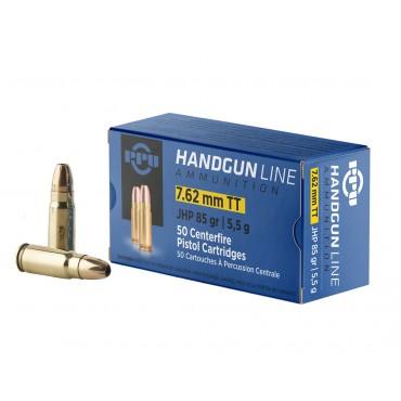 TRZ Trading Inc. PPU Handgun Ammunition 7.62mm Tokarev 85 gr JHP 1675 fps 50/ct