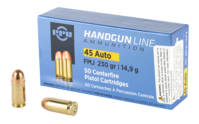 TRZ Trading Inc. PPU Handgun Ammunition .45 ACP 230 gr FMJ 836 fps 50/ct