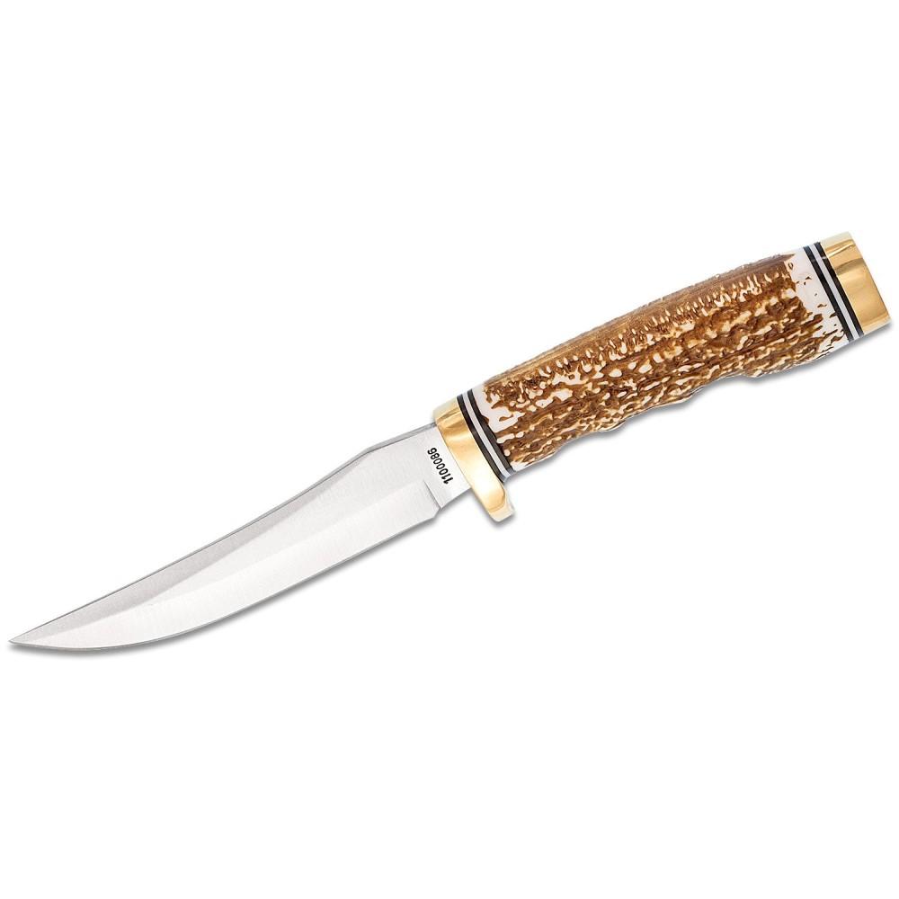 Battenfeld Knives Schrade Uncle Henry Next Gen 153UH Fixed Knife 4-9/10" Trailing Point Blade Brown