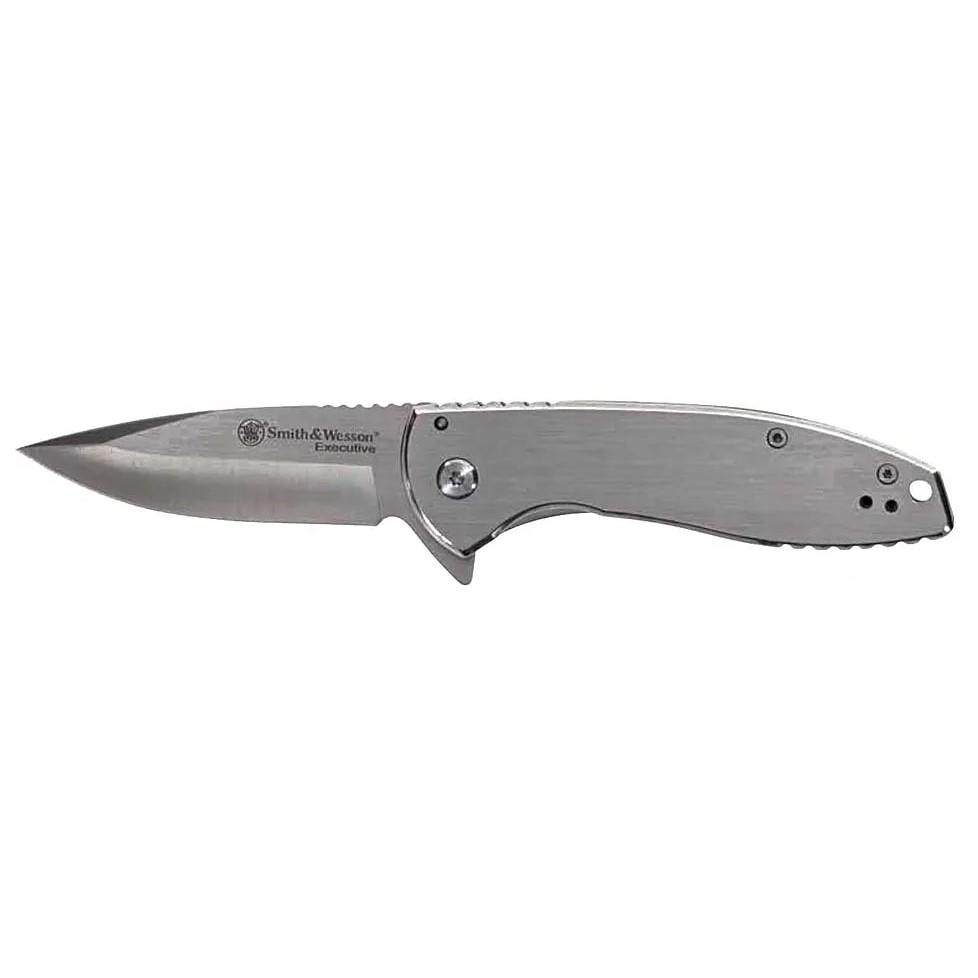 Battenfeld Knives Smith & Wesson KT Executive Platinum Folding Knife 3" Drop Point Blade Silver
