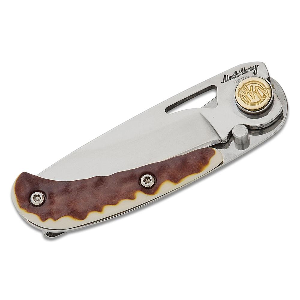 Uncle Henry Next Gen 3UH Folding Knife 2-1/5" Drop Point Blade Staglon Steel Clamshell Uncle Henry Next Gen 3UH Folding Knife 2-1/5" Drop Point Blade Staglon Steel Clamshell