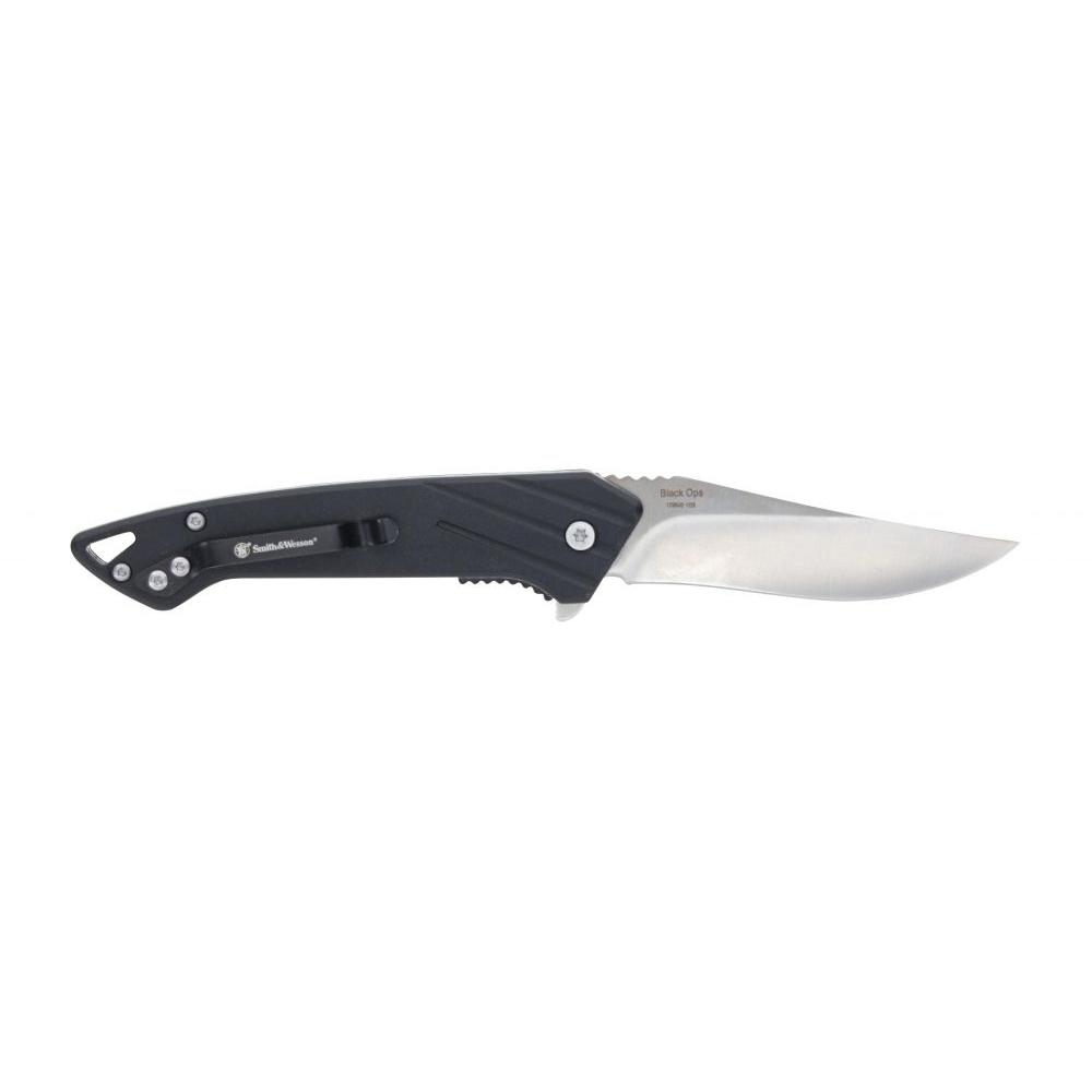 Battenfeld Knives Smith & Wesson Black Ops Folding Knife 3" Recurve Blade Black