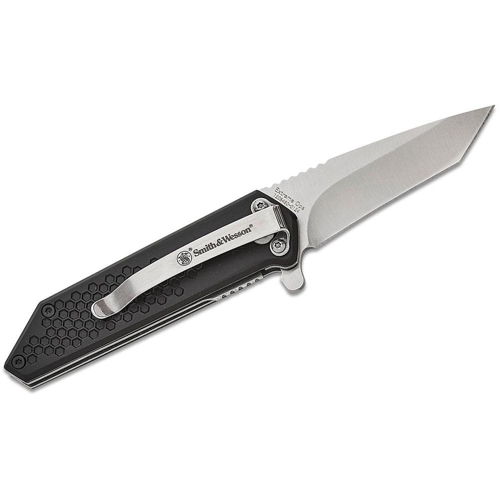 Battenfeld Knives Smith & Wesson Extreme Ops Spring Assist Folding Knife 2-1/2" Tanto Blade Black
