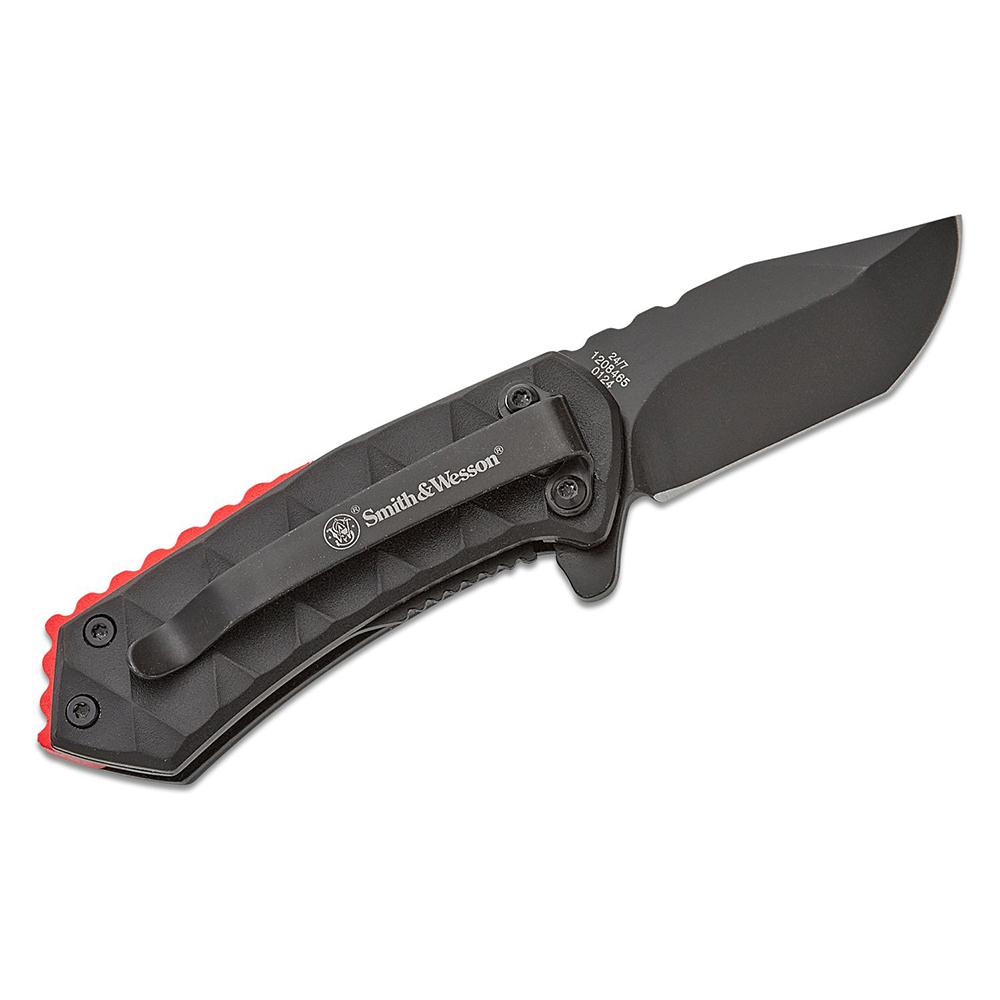Battenfeld Knives Smith & Wesson 24/7 Spring Assisted Folding Knife 1-9/10" Clip Point Blade Black Box