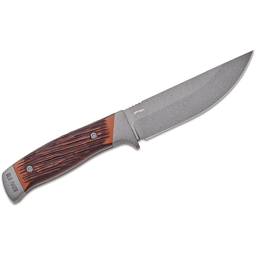 Battenfeld Knives Old Timer Frontier Fixed Blade Knife 5" Drop Point Blade Wood Box