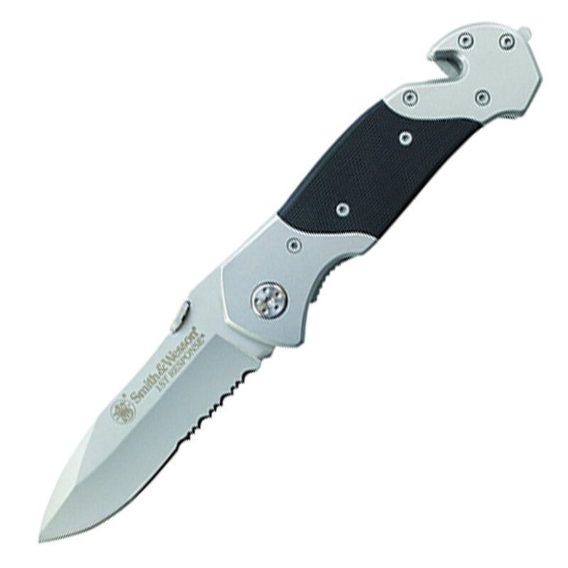 Battenfeld Knives Smith & Wesson First Responder Folding Knife 3-3/10" Serrated Drop Point Blade Black