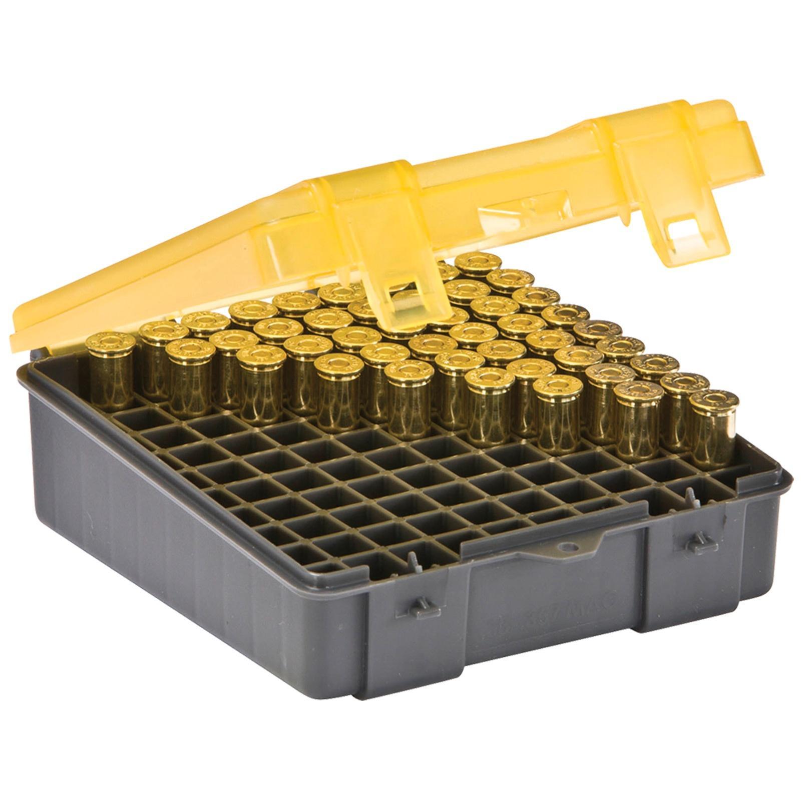 Plano Molding Company Plano Cartridge Box .38 - .357 Magazine Amber/charcoal 100ct.