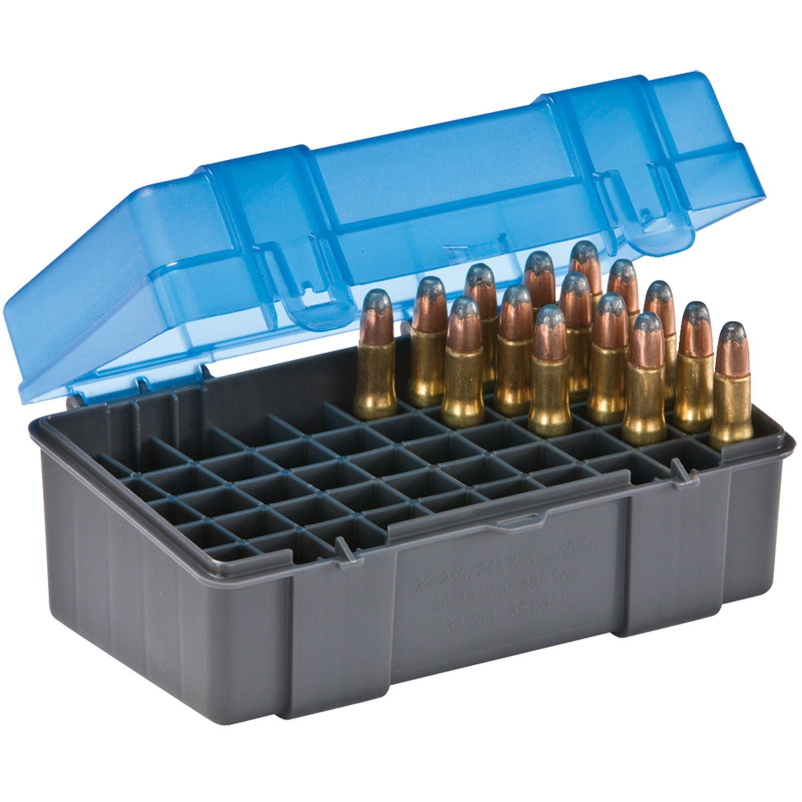 Plano Molding Company Plano Cartridge Box .22-250 - .35rem Blue/charcoal 50ct.